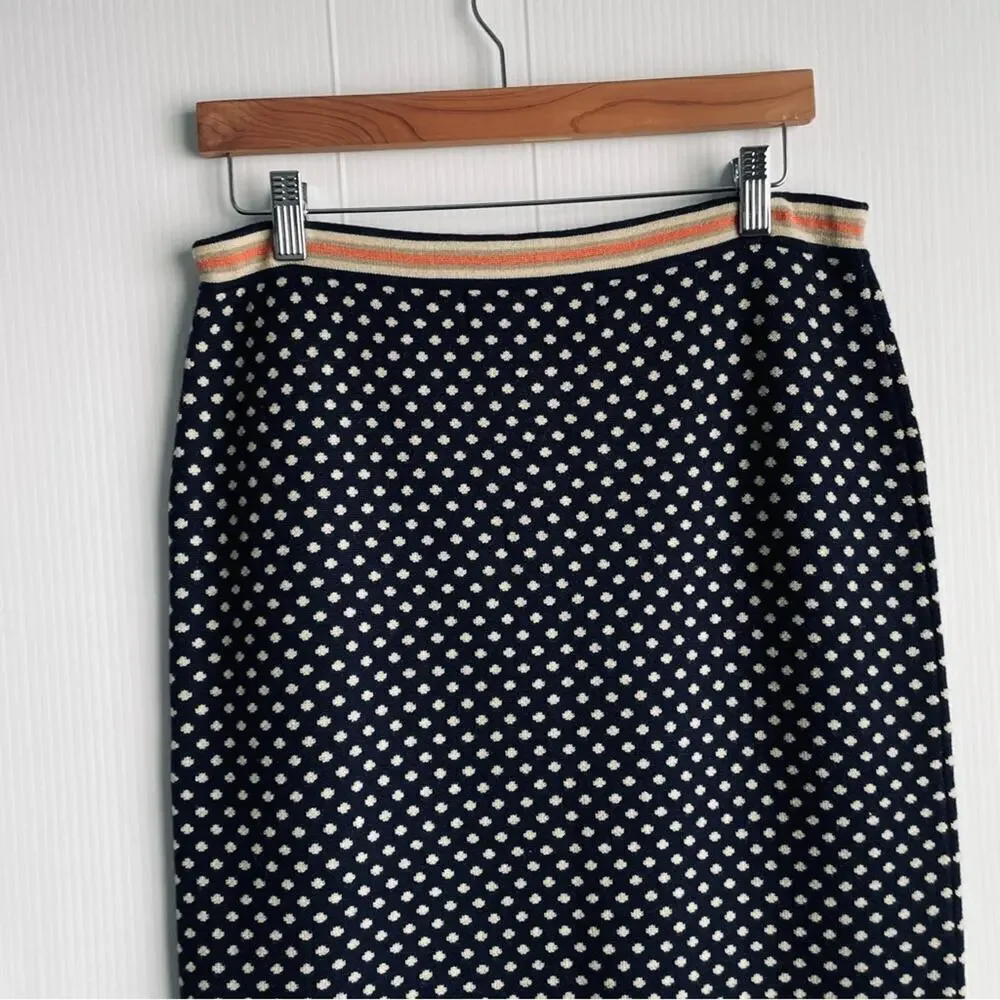 Anthropologie Sparrow Merino Wool Blend Skirt Size Medium polka dot